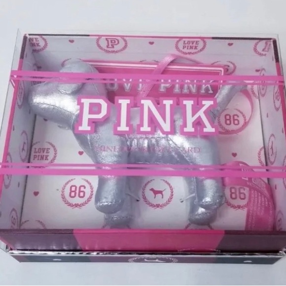 VS PINK Mini Silver Dog Ornament in box RARE HTF NEW PINK PUP - Picture 4 of 5
